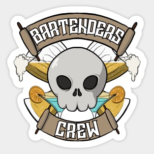 Bartenders crew Jolly Roger pirate flag Sticker